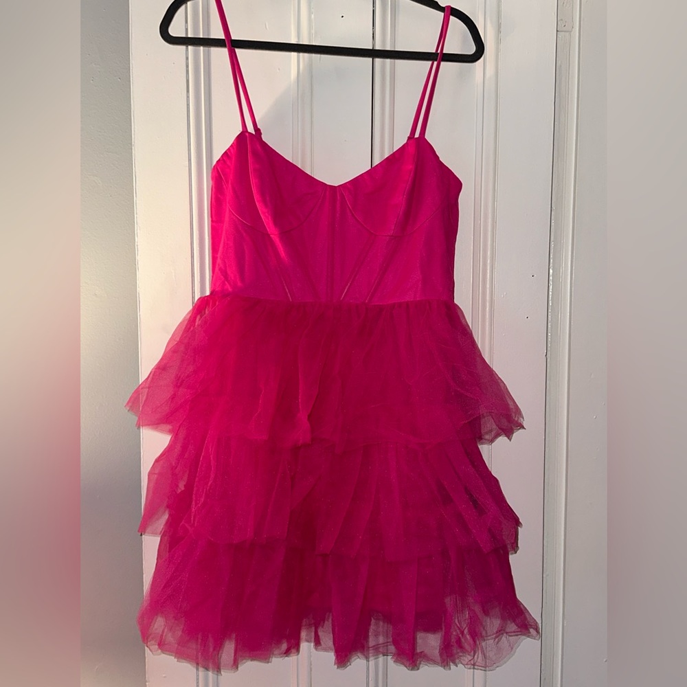Lulus hot pink short dress in large